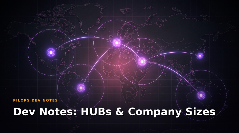 Dev Notes: HUBs, company sizes and operation areas